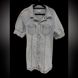 Habitual Light Blue Denim Midi Dress